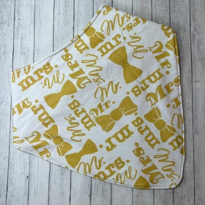 50th Golden Wedding Anniversary Celebration Adult Dignity Bandana Bib Waterproof Special Needs Teen Drool Bib Adult  Mr & Mrs