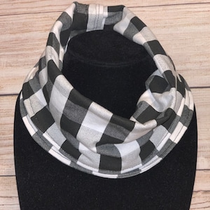 Dribble Scarf Drool Dignity Scarf Special Needs Boy Girl Big Kid Teen Adult Reversible Plaid Red Black White