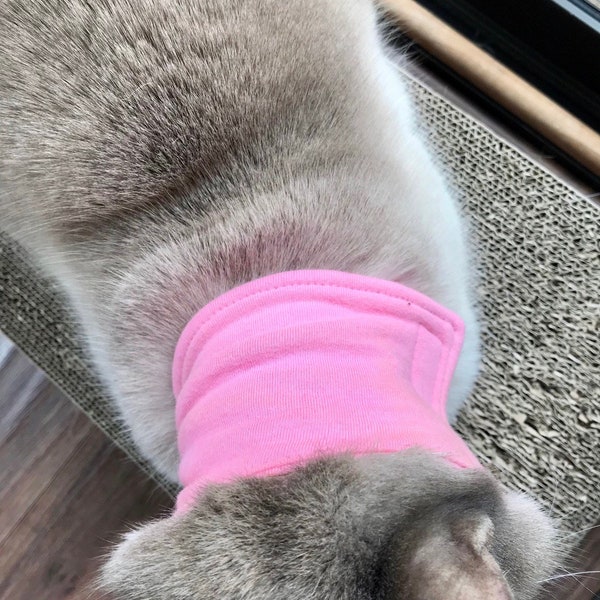 Op maat gemaakte kattenhalsband Zacht rekbaar beschermend met drukknopen Krasbestendige halsband Ondersteunende halsband