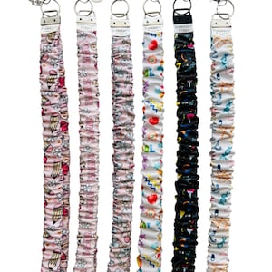 Teacher Scrunchie Lanyard Boho School Key Nametag Scrunchie Lanyard Gift For Teacher  Swivel Snap Hook & 2025 charm Music Science Teacher