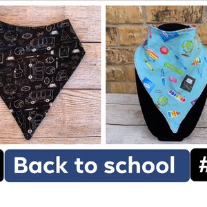Bandana Lätzchen Wasserdicht Besondere Bedürfnisse Großes Kind Teen Zurück zur Schule Schulbücher Bleistift Karten DP Geschenk Lehrer Würde Sabberschal Tafel