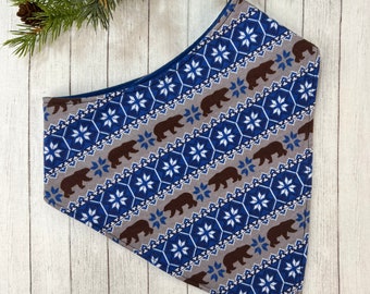 Big Kid Winter Bear Special Needs Bandana Bib Waterproof Adult