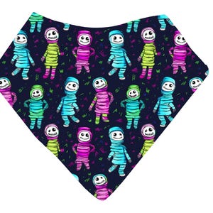 Halloween Mummy Bandana Bib Waterproof Special Needs Bib Big Boy Bib Big Girl Teen Adult Halloween Mummies Glow in Dark Drool Bib