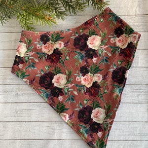 Volwassen Waardigheid Sjaal Boho Mauve Bloemen Tiener Waterdichte Bandana Bib Bandana Bib Big Girl Herfst Bloemen CP Kwijlen Bib