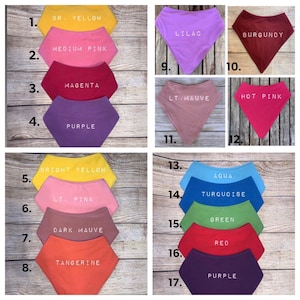 Set of 3 Solid Color Waterproof Bandana Bibs Drool Scarves Adult Dignity Bib Big Kid Teen Special Needs Cerebral Palsy Choose One Color