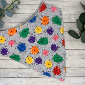 Little Monsters Rainbow  Big Kid Bandana Bib Waterproof Special Needs Teen Back to School Drool Bib Special ED Drool Dignity Scarf