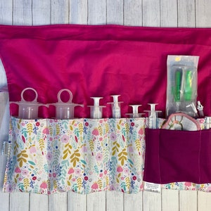1 Medium  Feeding JTube Organizer Syringe Accessory Organizer GTube Enteral Feeding Roll Up Makeup Brush Art Org. Floral Flowers