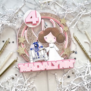 Princess Leia Cake Topper | Star Wars Cake Topper | Star Wars Inspired Birthday | Star Wars Themed Birthday | Cute Princess Leia | R2D2