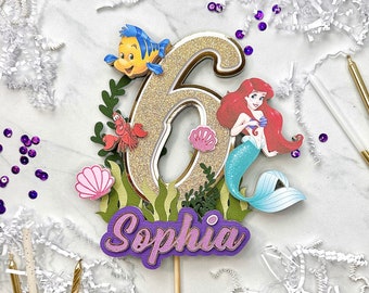 Little Mermaid Cake Topper | The Little Mermaid Birthday | Disney Ariel Cake Topper | Mermaid Birthday Party Decor | Princess Topper
