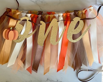 Little Pumpkin is One Fall High Chair Banner | Tutu Skirt | Pumpkin is One | Party Banner | Smash Cake Garland | First Birthday | Spooky One