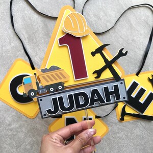 Construction Cake Topper | Construction Themed Birthday Decor | Dump Truck | Party Zone | First Birthday | Smash Cake | Party Decorations