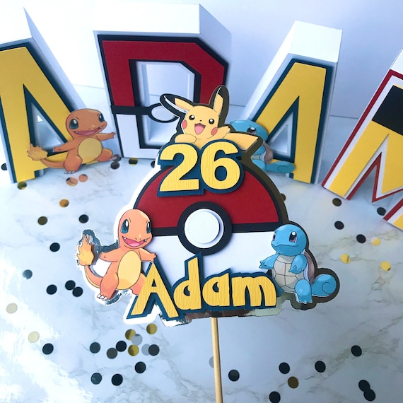 Pokemon Cake Topper | Pikachu Inspired Birthday | Pikachu Cake Topper | Pokemon Birthday | Poke Ball Cake Topper | Cake Decoration