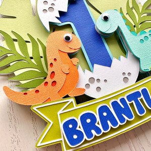 Dinosaur Cake Topper | Birthday Cake Topper | Jurassic Party Theme | Baby Dino Cake Topper | Dino Party Decor | Dinosaur Decor | T-Rex immagine 5