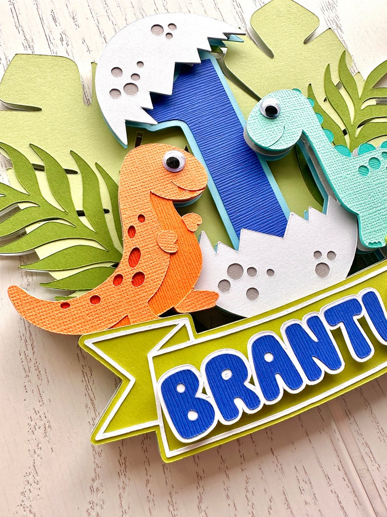 Dinosaur Cake Topper | Birthday Cake Topper | Jurassic Party Theme | Baby Dino Cake Topper | Dino Party Decor | Dinosaur Decor | T-Rex immagine 5