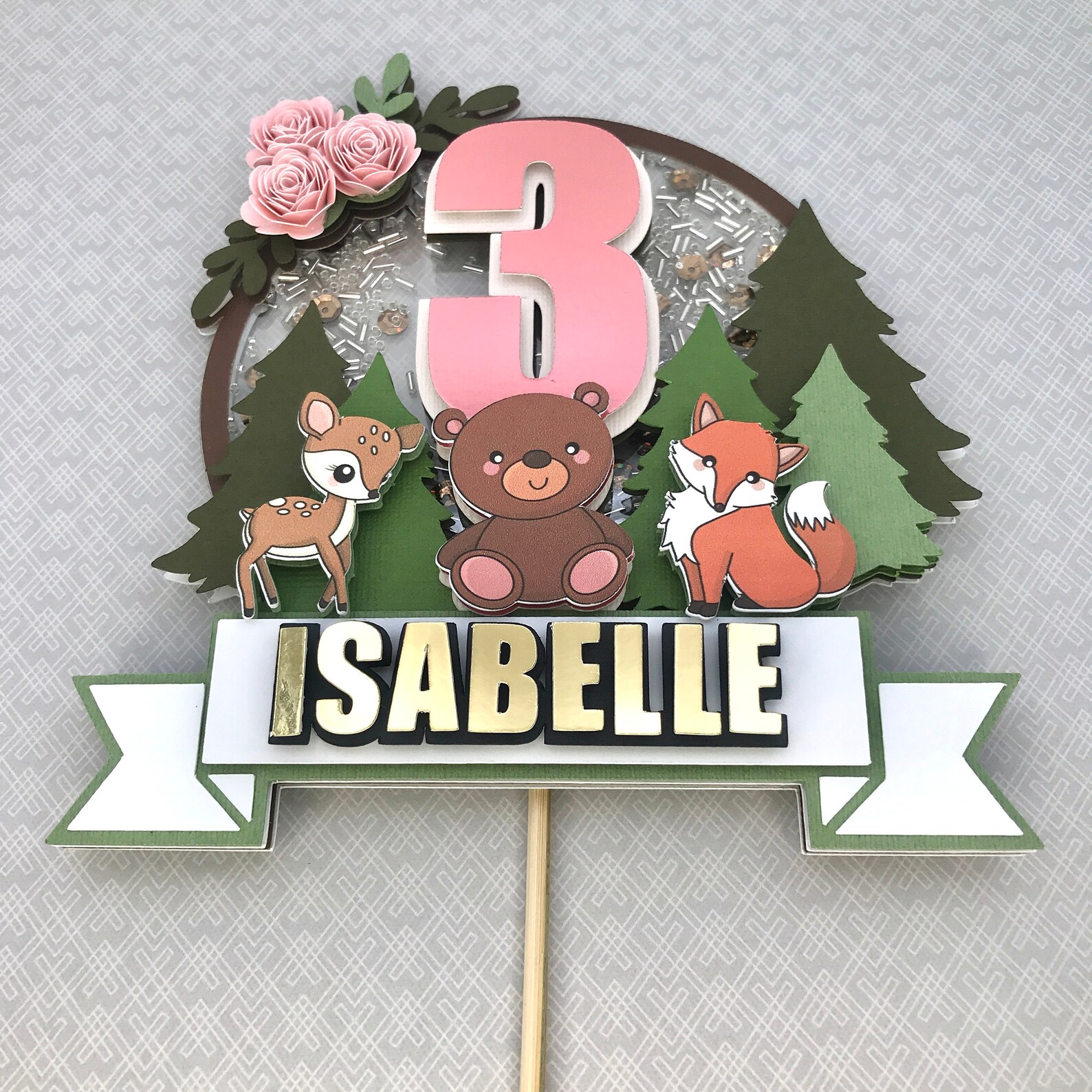 Woodland Birthday Cake Topper Woodland Animal Theme Party - Etsy