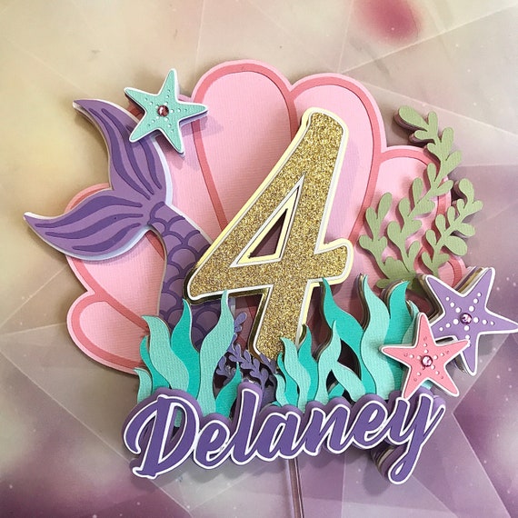 Mermaid Cake Topper | Little Mermaid Cake Topper | Under the Sea Cake Topper | Mermaid Birthday Party Decor | Princess Topper | Party Decor