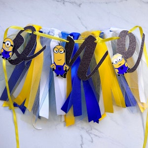 Minions First Birthday High Chair Banner | Tutu Skirt | One in a Minion Party Decor | First Birthday Banner | Minions Banner | Banana