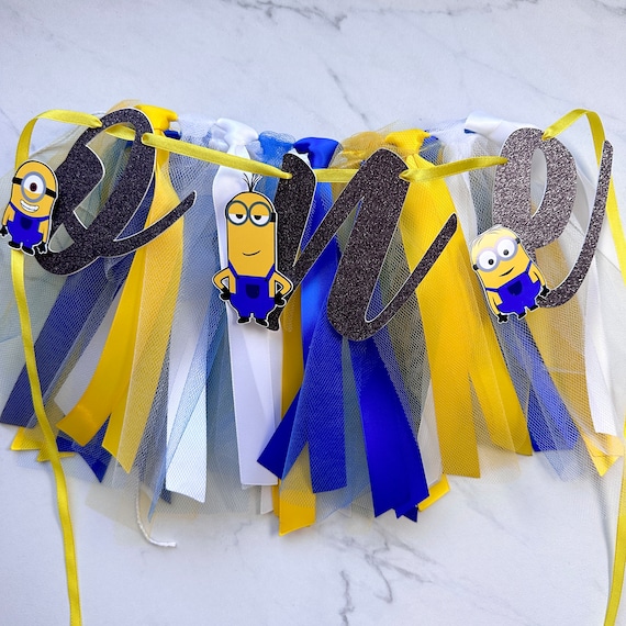 Minions First Birthday High Chair Banner | Tutu Skirt | One in a