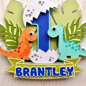 Dinosaur Cake Topper | Birthday Cake Topper | Jurassic Party Theme | Baby Dino Cake Topper | Dino Party Decor | Dinosaur Decor | T-Rex immagine 3