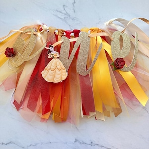 Die Schöne und das Biest Erster Geburtstag Hochstuhl Banner | Sei unser Gast Erster Geburtstag | Tutu Rock | Prinzessinnen Girlande | Erster Geburtstag Girlande