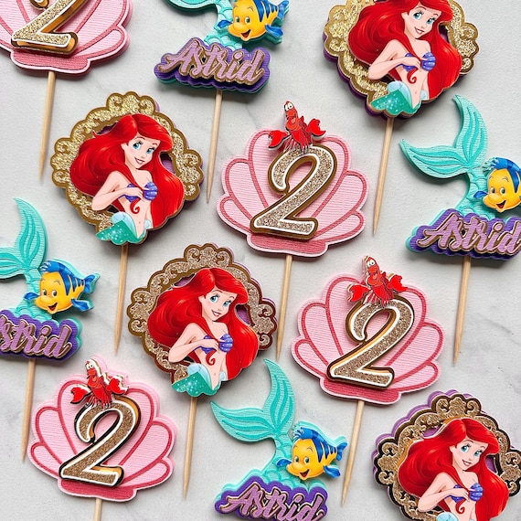 Little Mermaid Princess Party Cupcake Toppers | Princess Party Picks | Under the Sea Decor | Mermaid Cupcake Toppers | Ariel