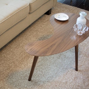 Kidney Bean Coffee Table Walnut - Small Version.  Mid Century Modern Coffee Table