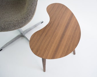 Mid-Century Modern Side Table - Walnut Kidney Bean - Mini Version