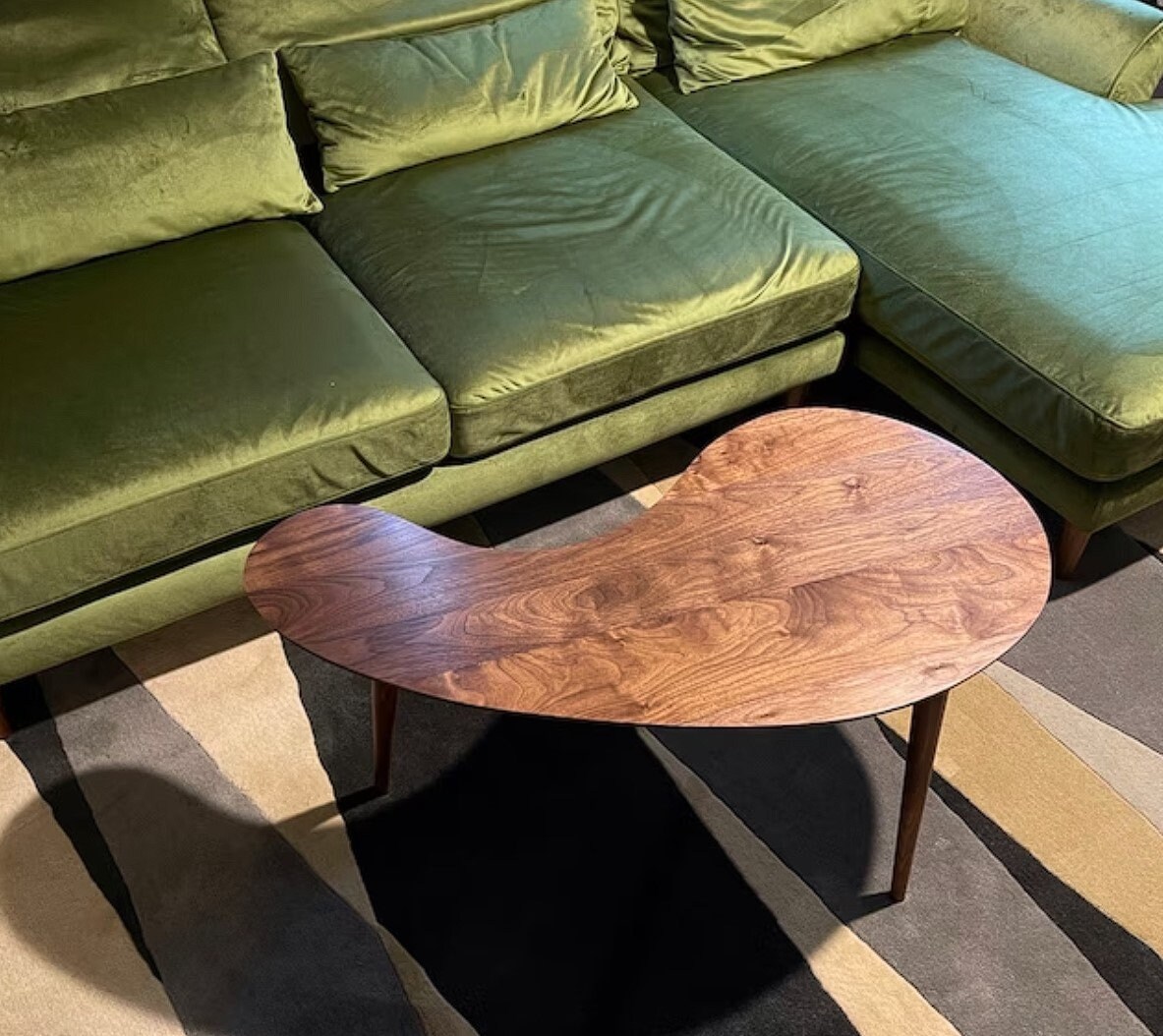Kidney Bean Coffee Table Walnut - Small Version. Mid Century