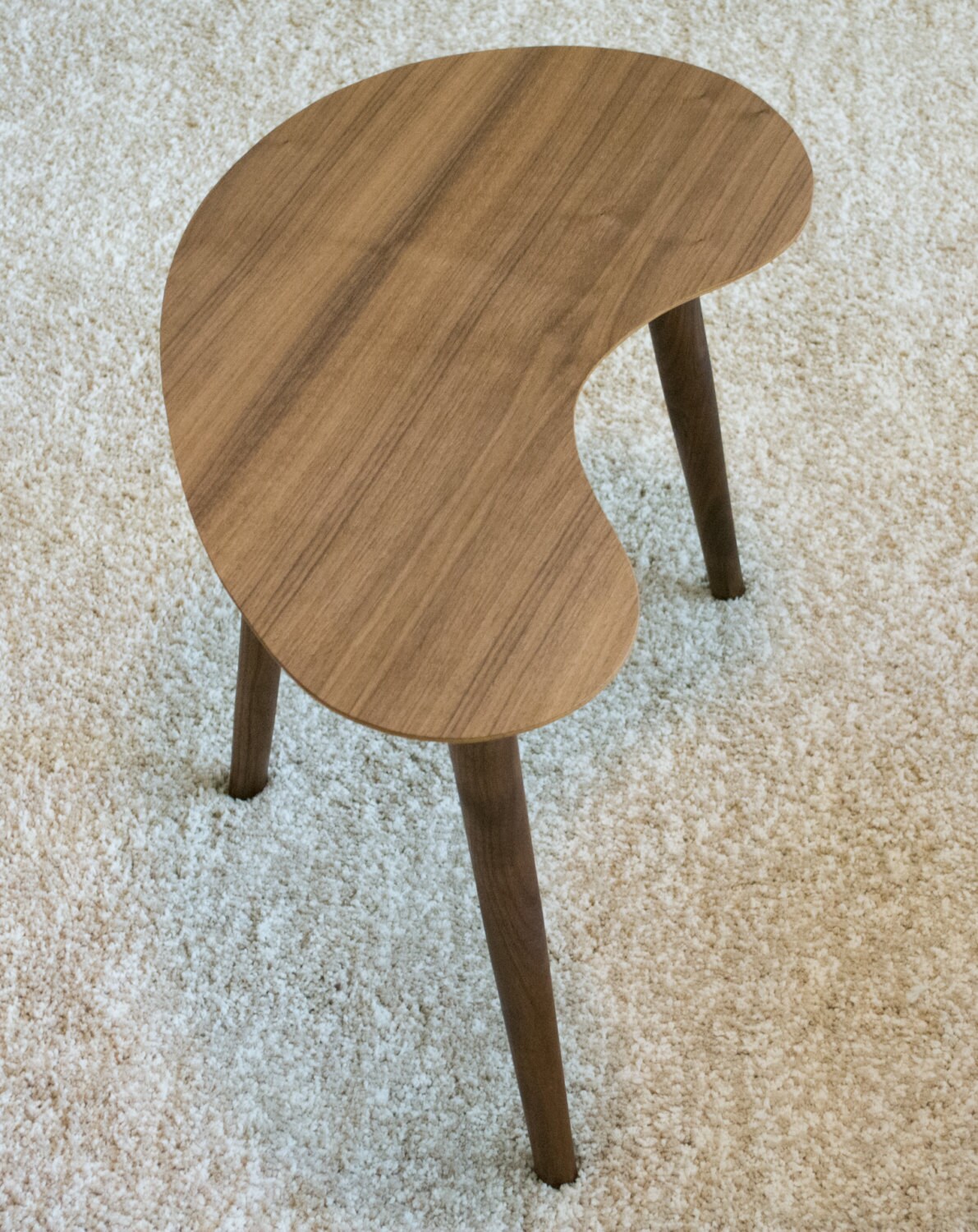 Midcentury Modern Side Table Walnut Kidney Bean Mini Etsy