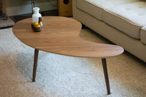 Mid century kidney coffee table deals