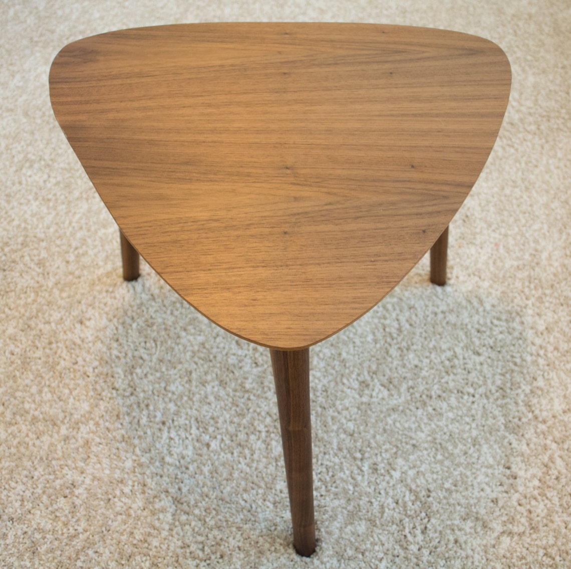 Midcentury Modern Guitar Pick Side Table Walnut Etsy