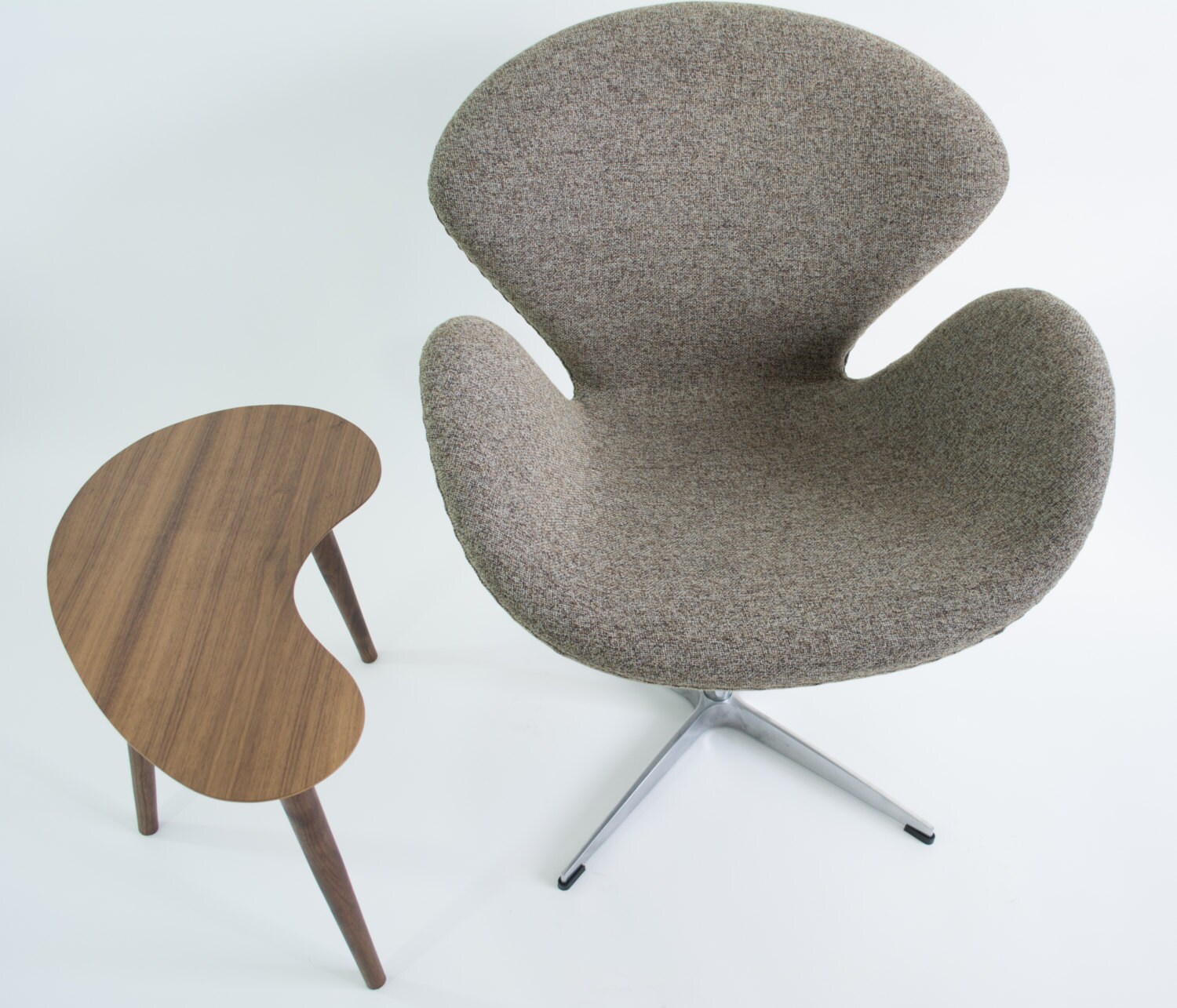 Midcentury Modern Side Table Walnut Kidney Bean Mini Etsy