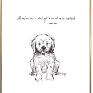 Golden Retriever puppy dog "Until one has loved an animal..." 8x10 archival quality fine art paper print