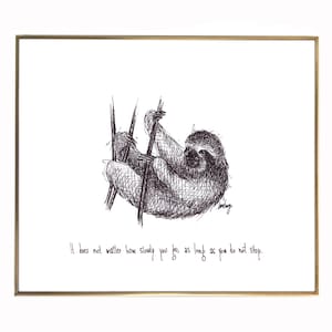 Three-toed Sloth "It doesn't matter how slowly you go, as long as you do not stop." 8x10 archival quality fine art paper print. bild 1
