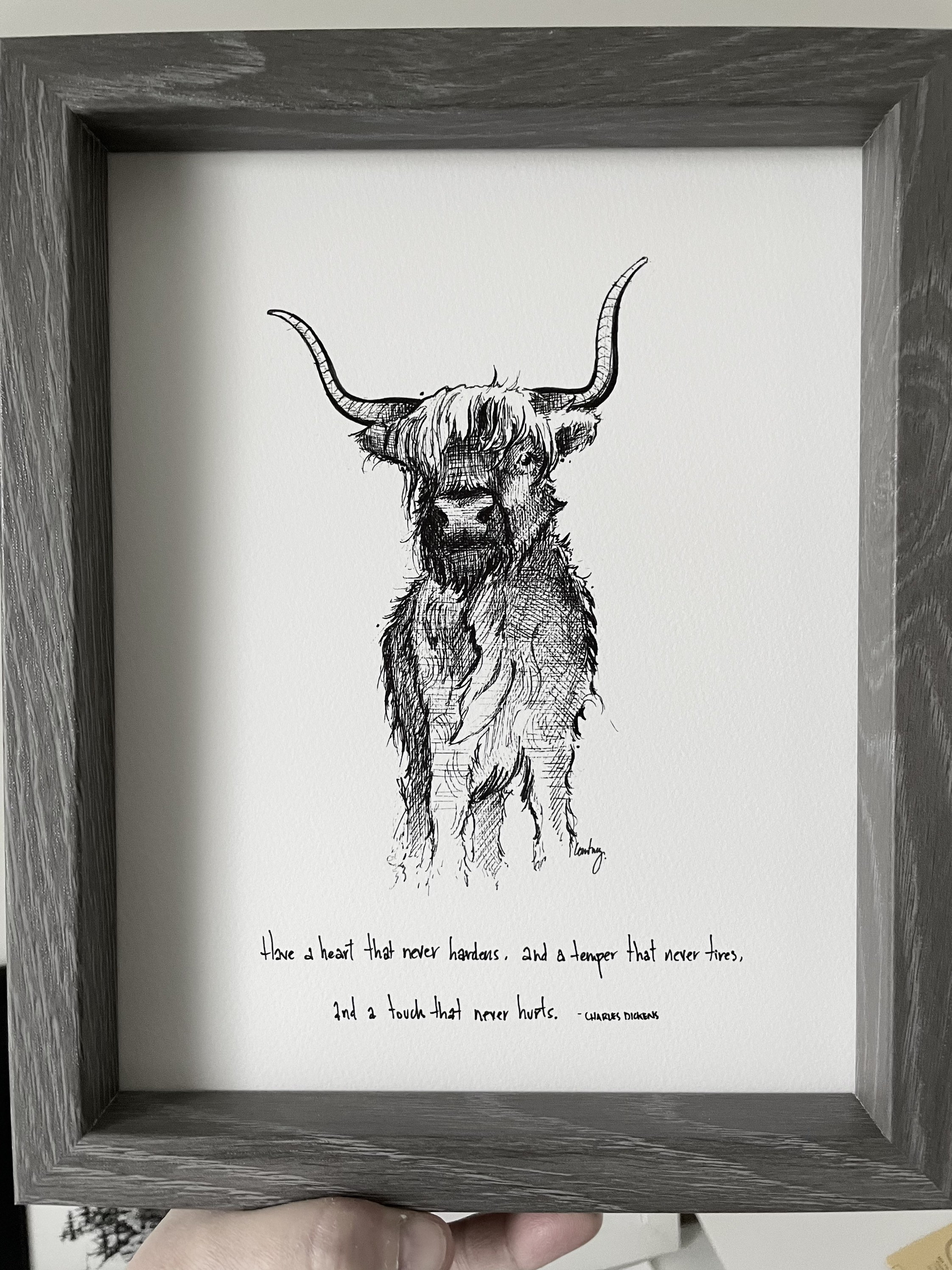 Highland Cow have a Heart That Never Hardens Archival
