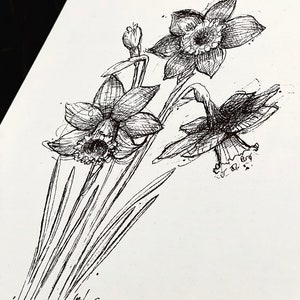 Jonquilles de printemps « Là où les fleurs fleurissent, l’espoir aussi. » 8x10 impression papier d’art de qualité archivistique, art de mur de cadeau de décoration d’inspiration