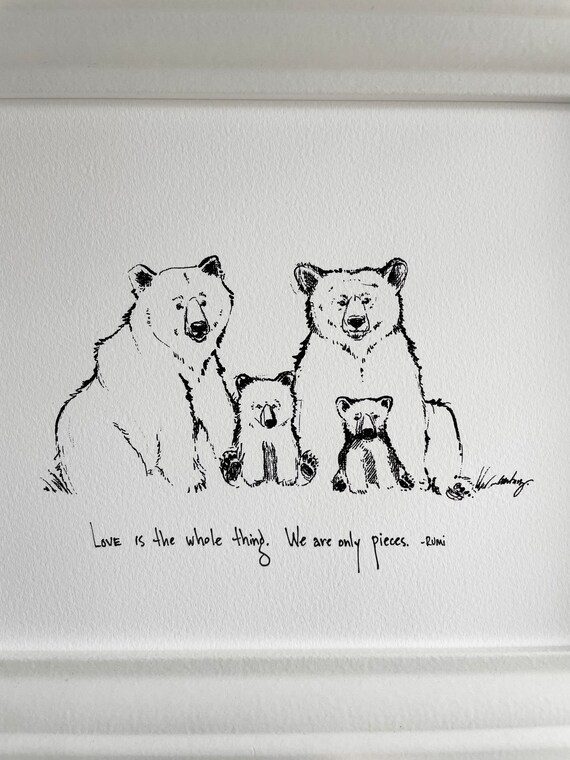 Bears Family Art Print | Large Bears Family Art Print | Large