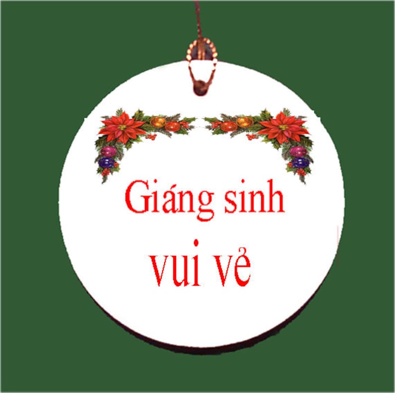 Vietnamese Merry Christmas Porcelain Ornament | Etsy