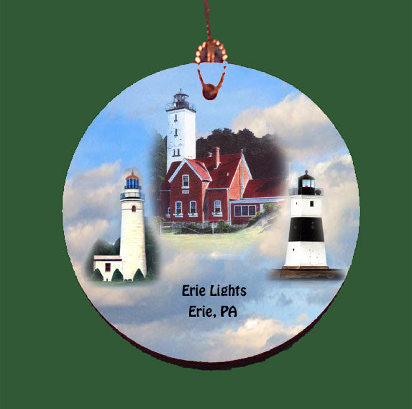 Erie Lights Lake Erie Lighthouses in Erie PA Ornament Etsy