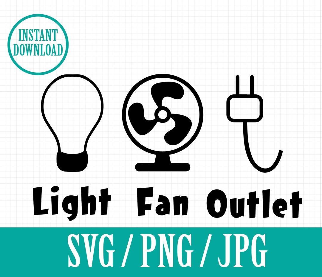 Light Fan Outlet Cover Labels - House Decor Organization - SVG, PNG ...