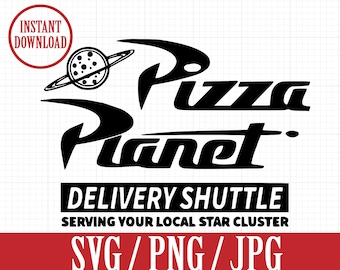 Pizza Planet Logo - Toy Story Disneyland - SVG, Png, Jpg - Instant File Download