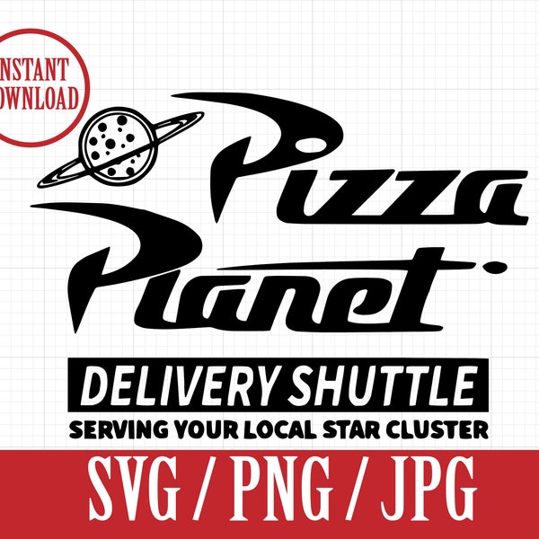 Pizza Planet Logo - Toy Story Disneyland - SVG, Png, Jpg - Instant File Download