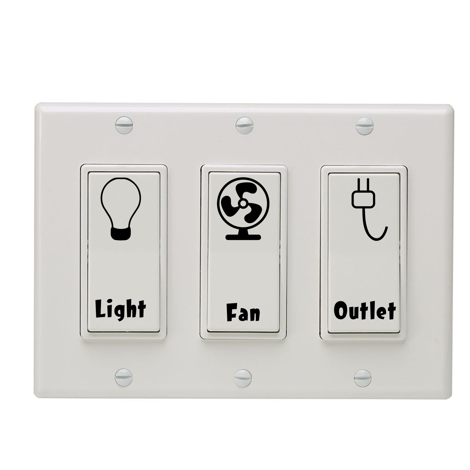 Light Fan Outlet Cover Labels House Decor Organization Etsy