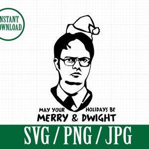 Merry and DWIGHT - the OFFICE CHRISTMAS - Svg , Png , Jpg - Instant File Download