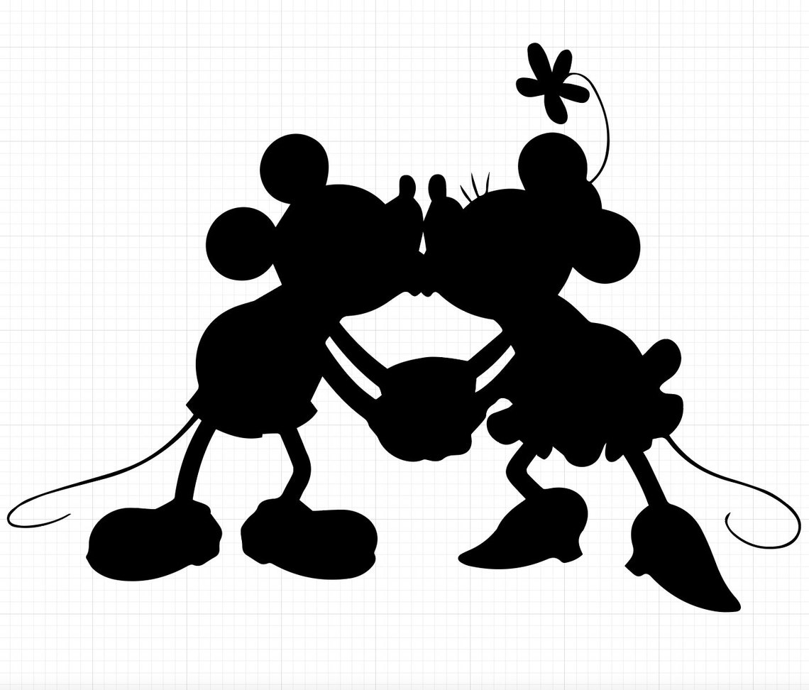 Mickey and Minnie Silhouette Bundle SVG PNG JPG Instant - Etsy