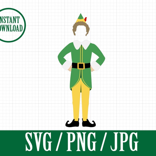 Buddy the ELF Inspired CHRISTMAS - SVG, Png, Jpg - Instant File Download