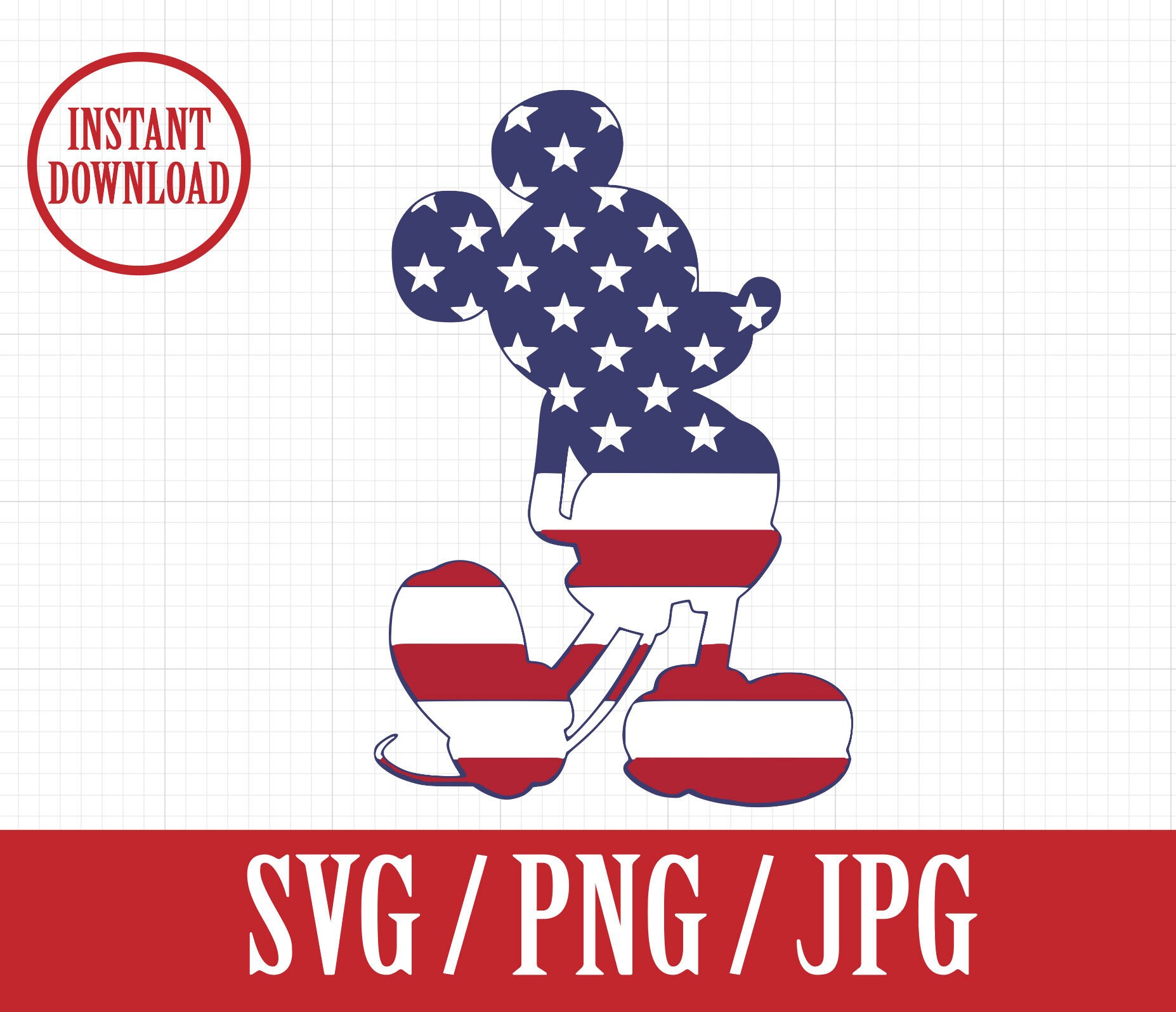 Mickey Mouse American Flag - Disney Inspired - 4th of July / Independ…
