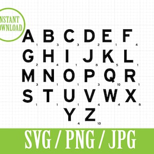 SCRABBLE inspired letters - SVG, Png, Jpg - Instant File Download