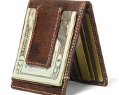 IVAR Bifold Front Pocket Wallet Magnetic Money Clip Wallet PERSONALIZED Mens Wallet Bifold Wallet Men 39 s Gift Anniversary Gift