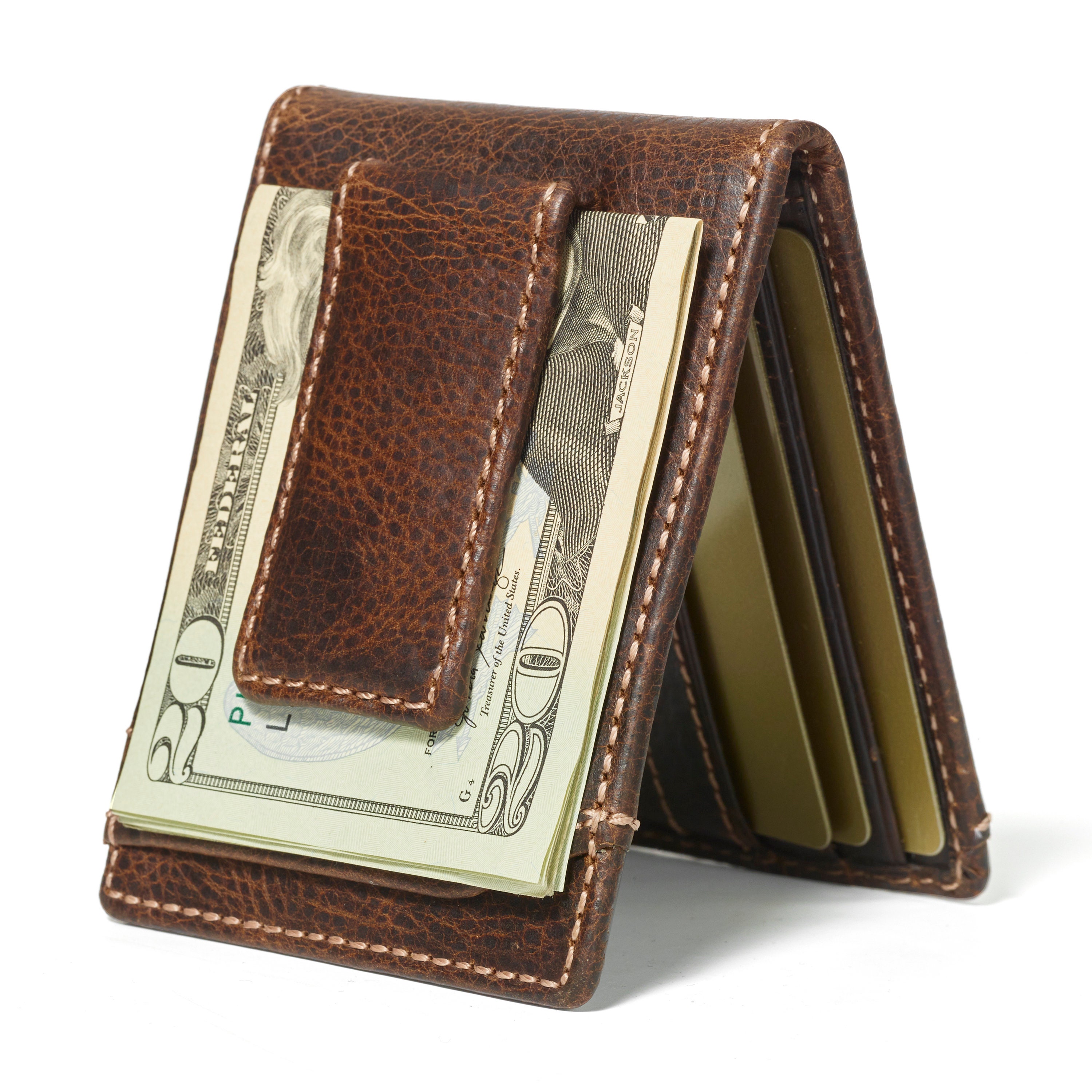 Mens Leather Money Clip Wallet / Scully Western Wallet Mens